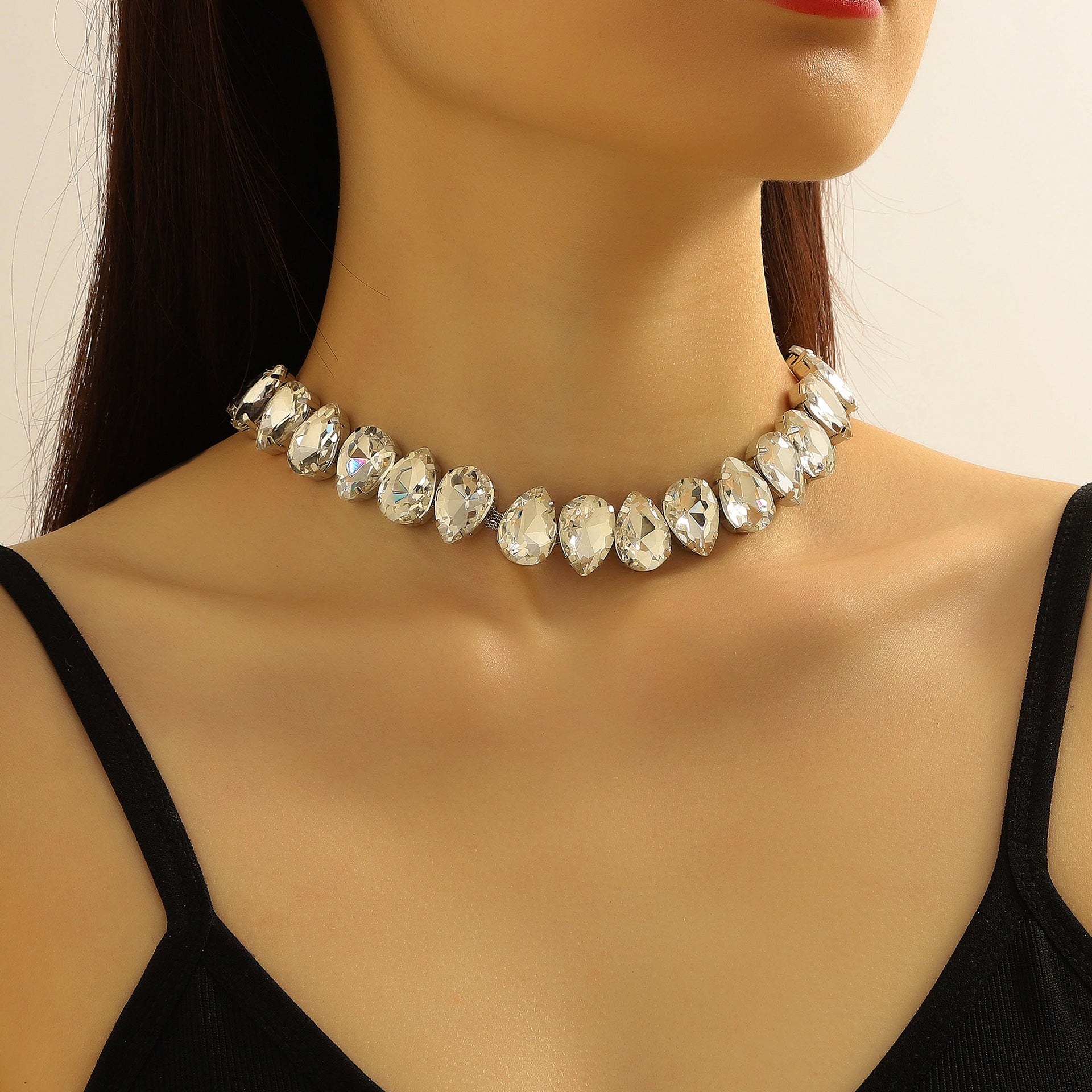 Wholesale Multilayer Colorful Water Drop Crystal Necklaces